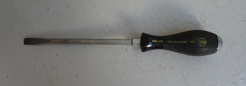 Wiha MicroFinish Sleufschroevendraaier 10x175 mm, Doe-het-zelf en Verbouw, Gereedschap | Handgereedschap, Ophalen, Zo goed als nieuw