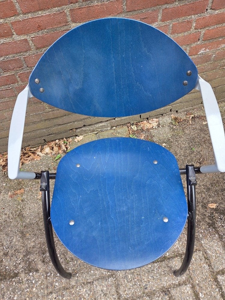 vergaderstoel vepa alpine vintage blauw, Ophalen of Verzenden