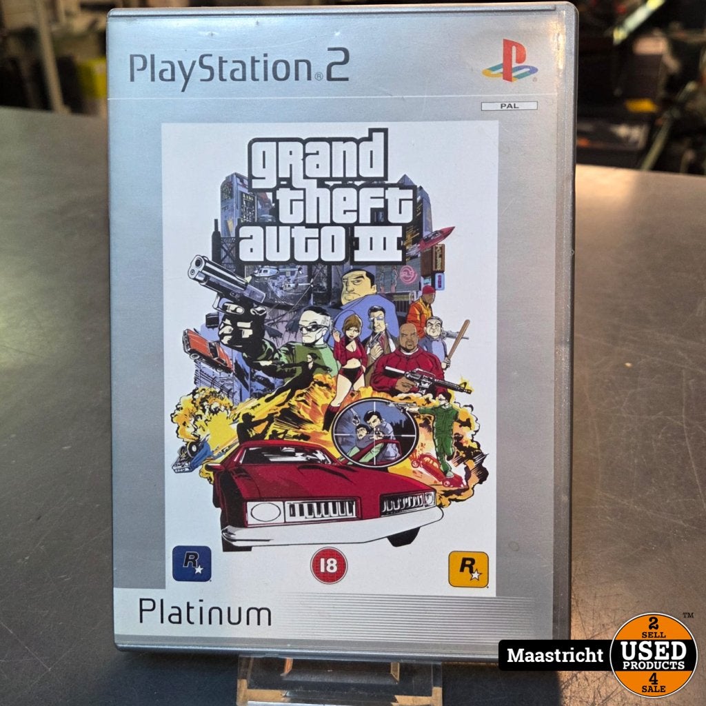 PS2 Game | Grand Theft Auto 3 (platinum), Rockstar Games, Gebruikt, https://support.rockstargames.com/, 622 Broadway, New York, NY 10012, Verenigde Staten