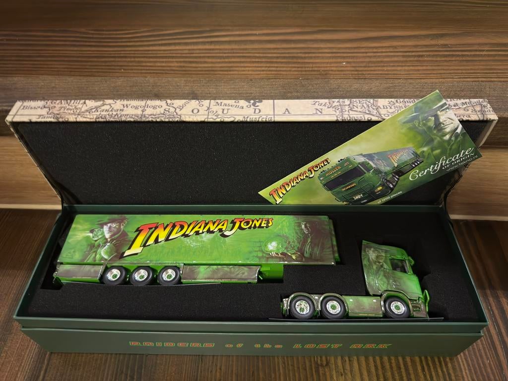 Tekno 1:50 Müller Indiana Jones Scania, Verzenden, Nieuw, Bus of Vrachtwagen, Tekno