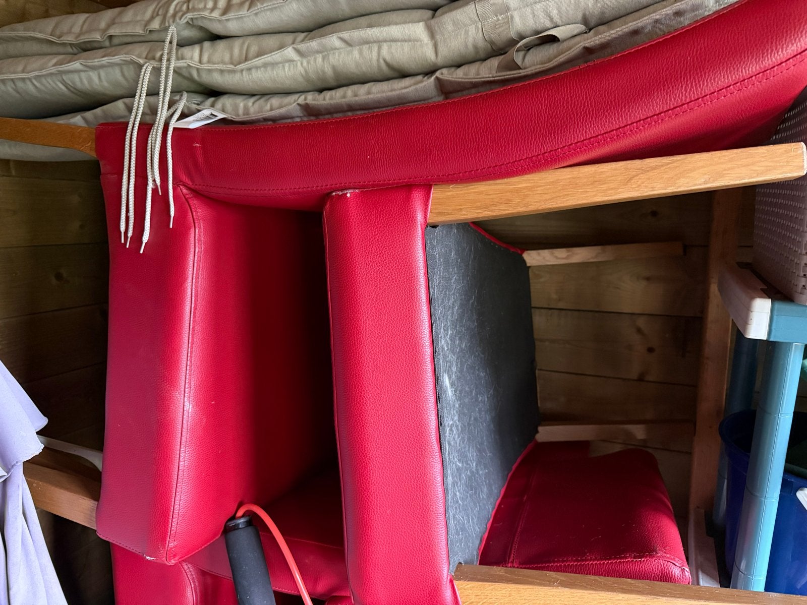 6 rode leren eetkamerstoelen met minimale gebruikerssporen, Ophalen, Gebruikt, Vijf, Zes of meer stoelen, Leer