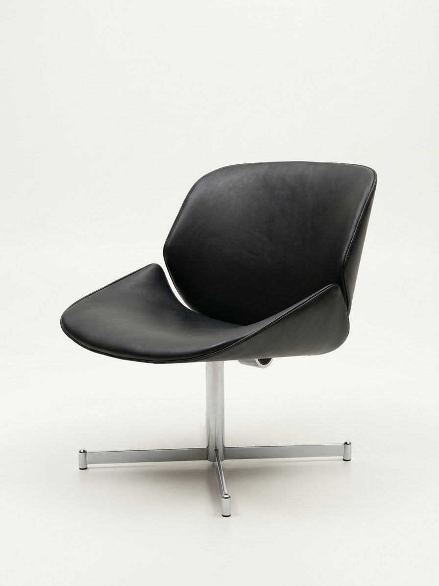 Artifort Geoffrey Harcourt lounge stoel 'Exquis' , jaren 60, Huis en Inrichting, Gebruikt, Zwart, Leer, Ophalen of Verzenden