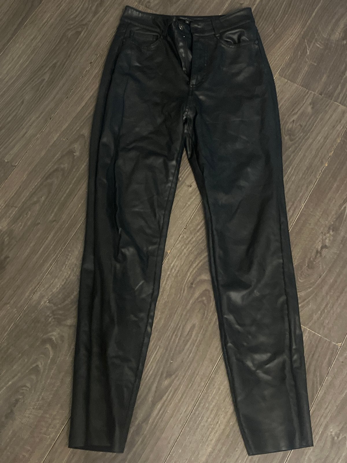 ONLY Zwarte Faux Leren Broek - Maat XS, Zwart, Ophalen of Verzenden, Zo goed als nieuw, Maat 34 (XS) of kleiner
