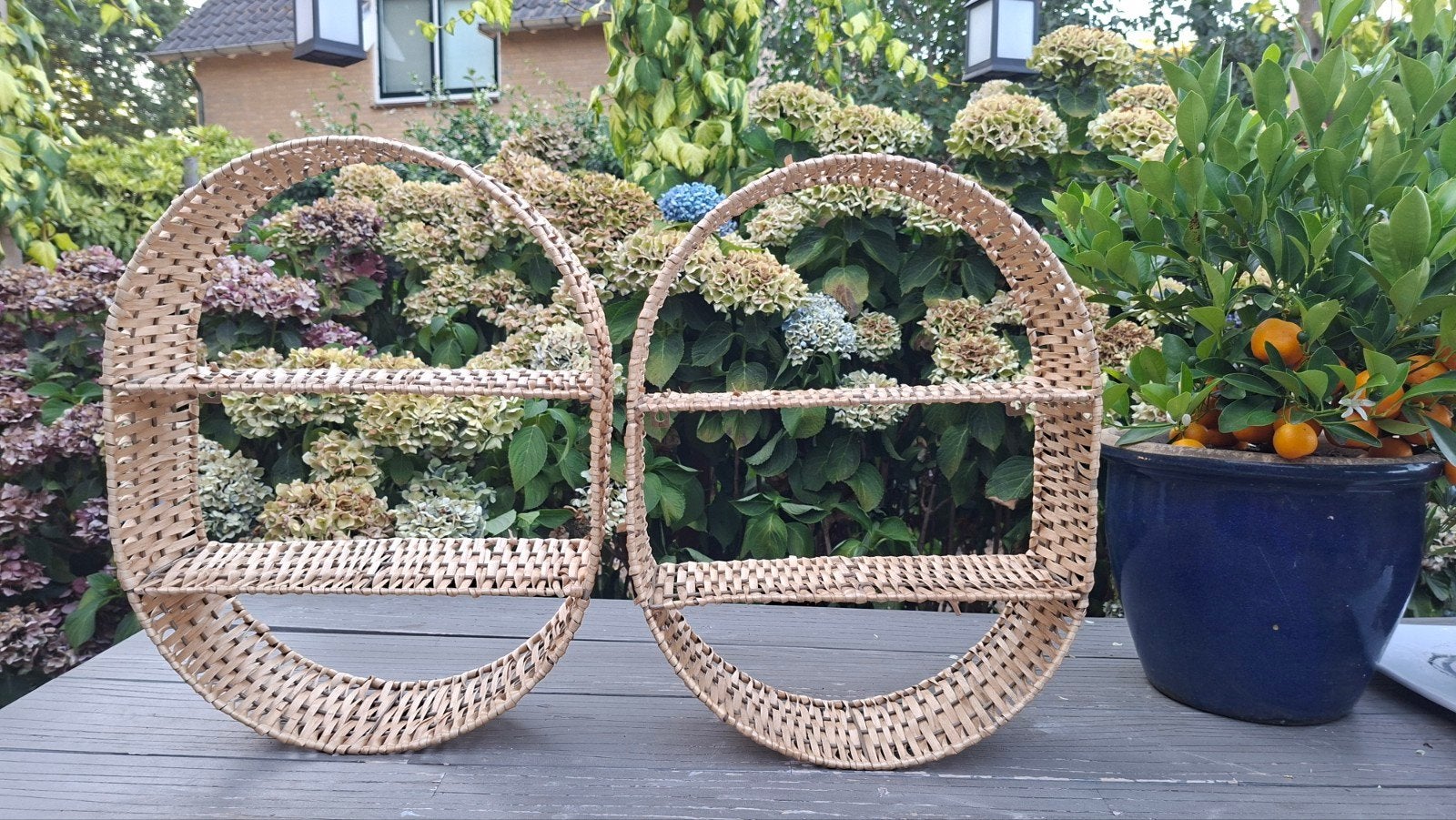Set van 2 Rotan Wandrekken JYSK Malik – Boho, Boho, Ophalen of Verzenden, Zo goed als nieuw, Natuurlijk materiaal