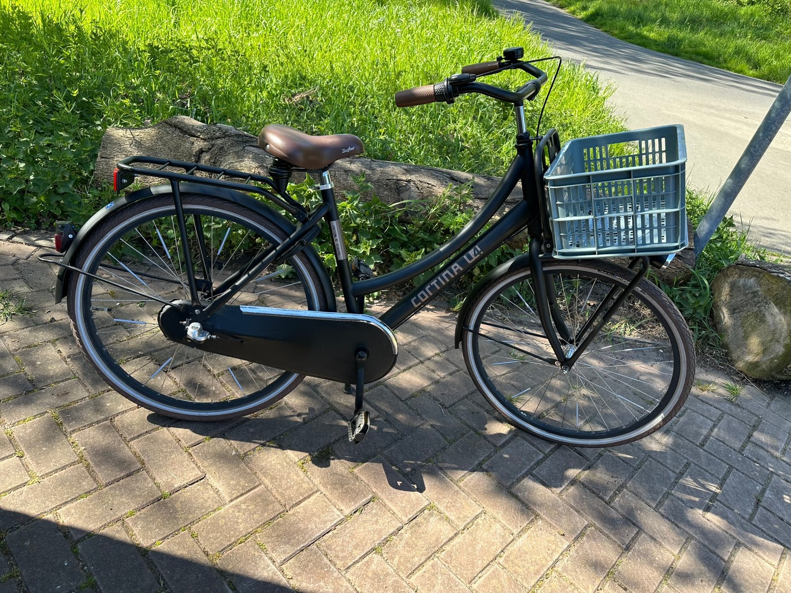 Cortina U4 transportfiets meisje 26 inch 3V matzwart, Terugtraprem, Versnellingen, Ophalen of Verzenden, Zo goed als nieuw