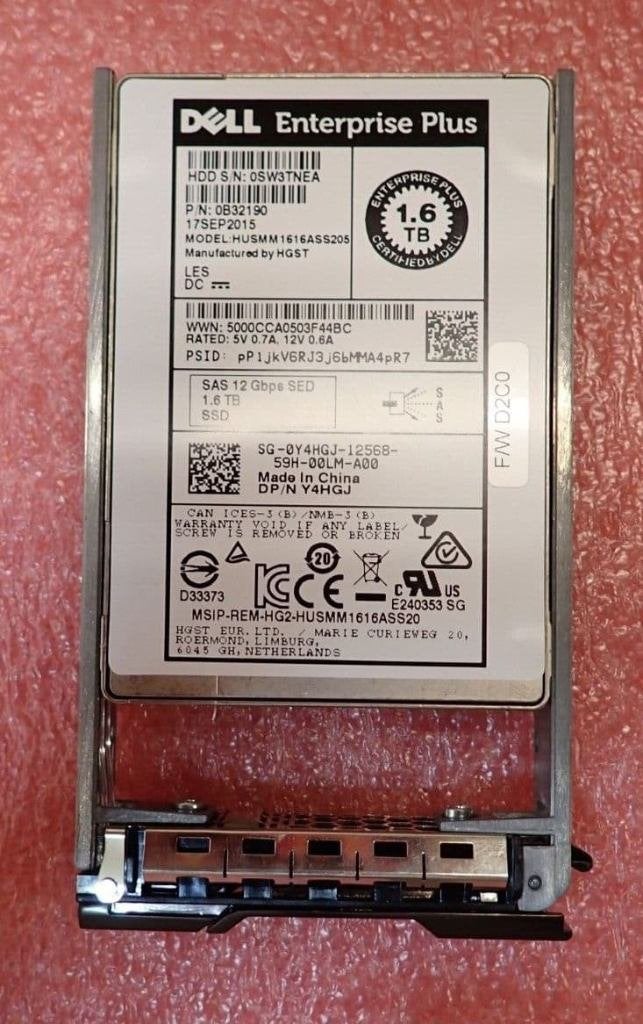 HGST 1,6TB sas-3G ssd (met dell label) 12 op voorraad, Intern, Gebruikt, SAS, Hgst
