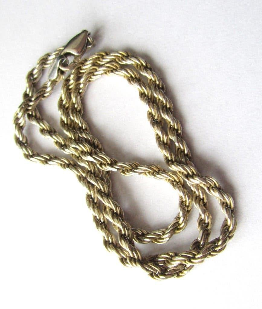 Prachtige 925 Zilveren ketting Antiek, Ophalen, Zilver, Ketting, Verguld