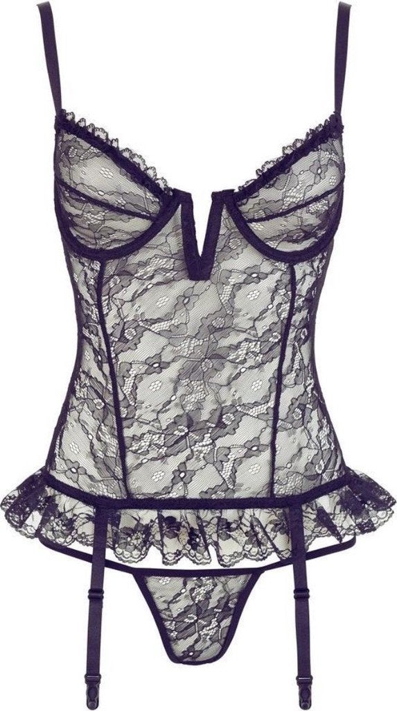 Cotelli Colletion Jarretel Body maat 75B-S Zwart (542), Cotelli Collection, Ophalen of Verzenden, Overige kleuren, Setje