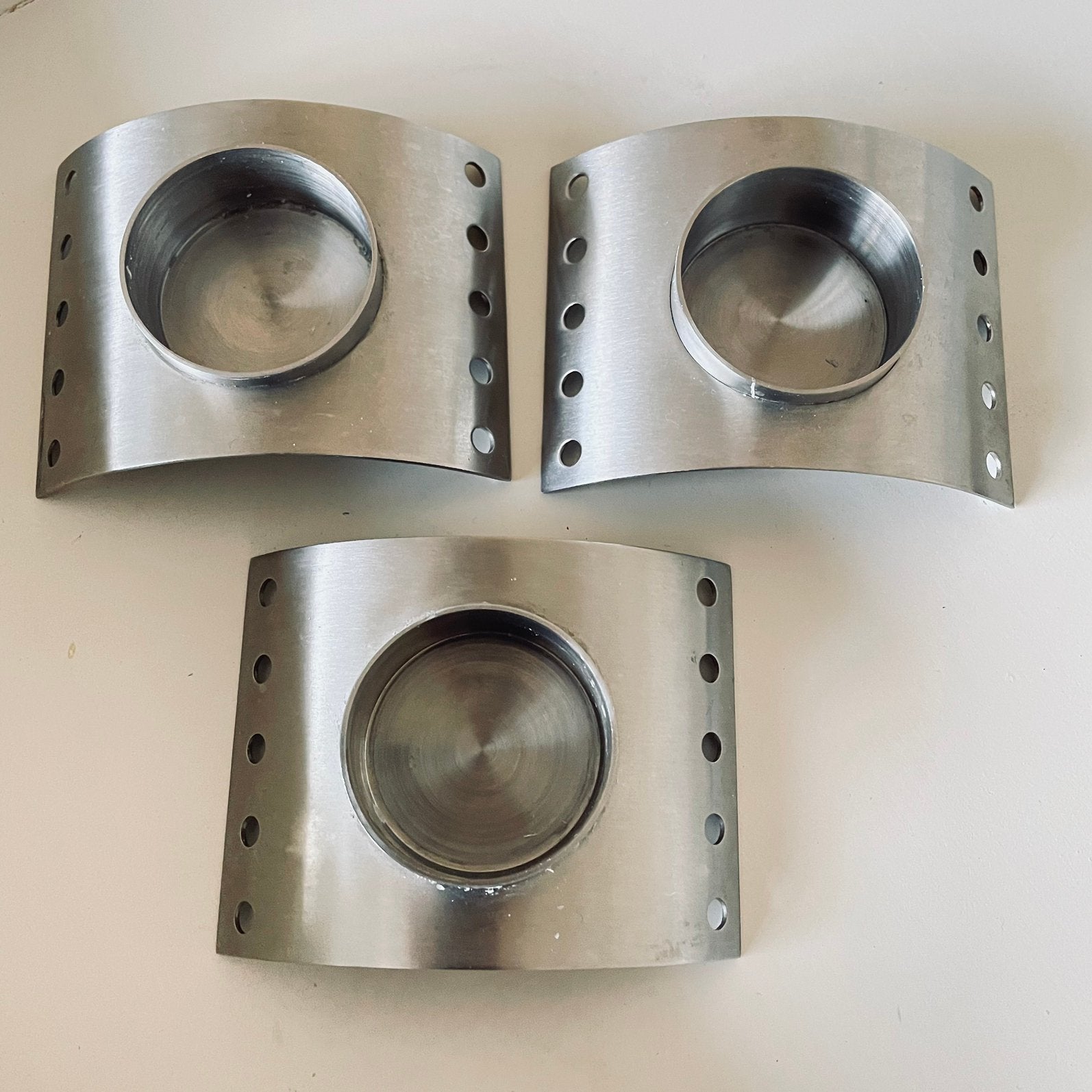 Zack design 3 stuks strakke metalen waxinelichthouder, Huis en Inrichting, Waxinelichthouder, Ophalen of Verzenden, Zo goed als nieuw