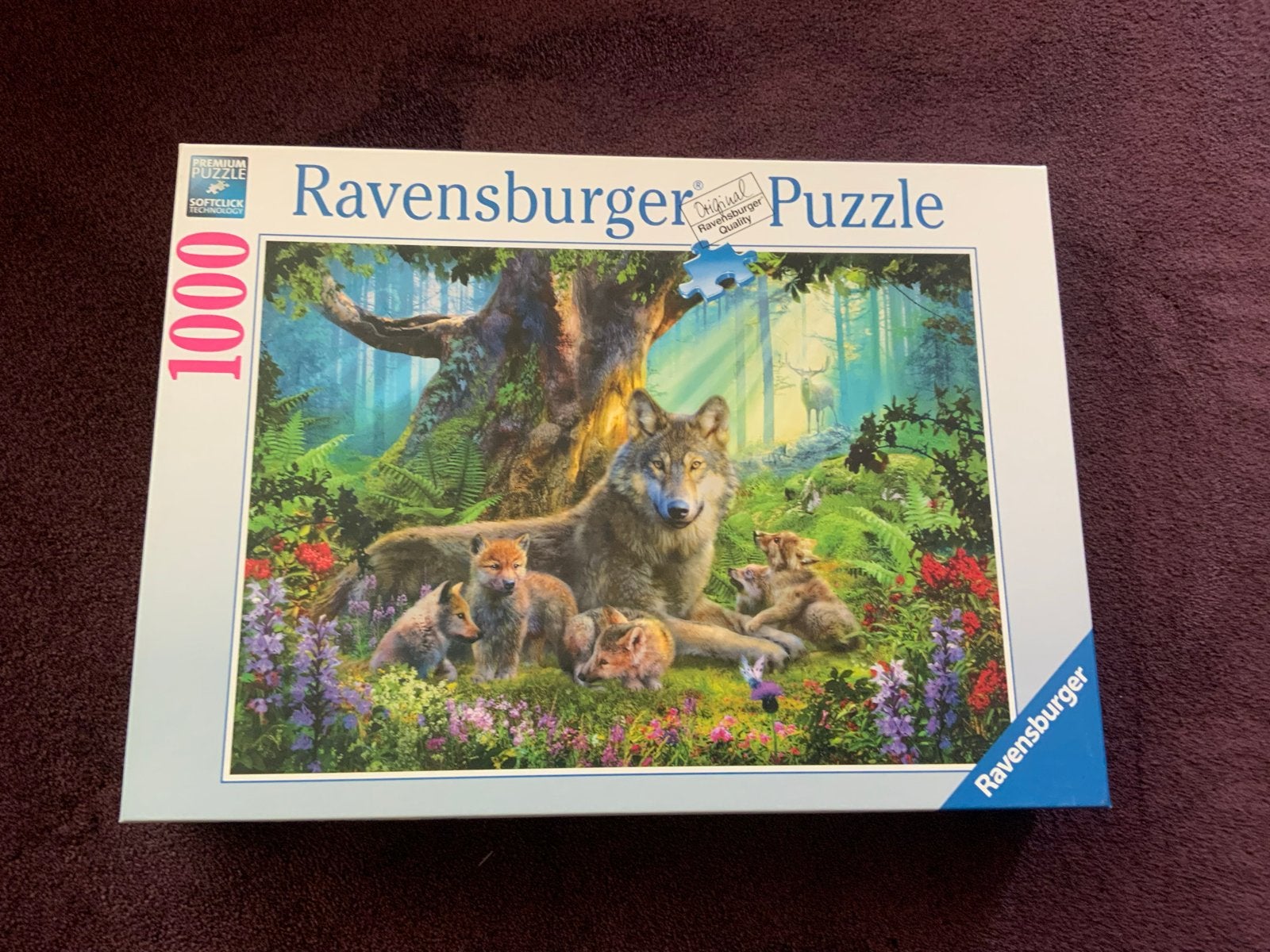 Ravensburger Legpuzzel Wolf met welpen 1000 stukjes Nieuw, Ophalen of Verzenden, 500 t/m 1500 stukjes, Nieuw, Legpuzzel