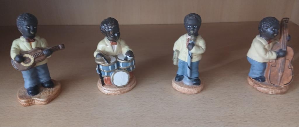 Vintage Jazz Band Beeldjes - Set van 4 Muzik, Ophalen of Verzenden, Gebruikt, Mens
