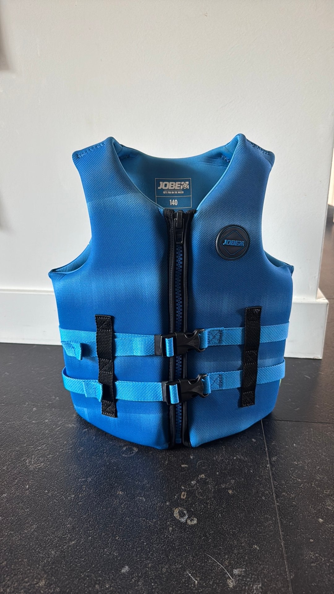 Jobe zwemvest blauw neonpreen 140 voor jongens&meisjes, Watersport en Boten, Ophalen of Verzenden, Zo goed als nieuw, Kind, Reddingsvest of Zwemvest
