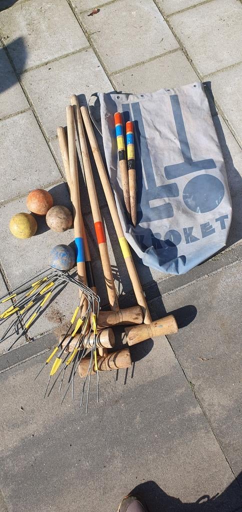 Vintage Croquet Set met Draagtas - Compleet, Ophalen, Gebruikt