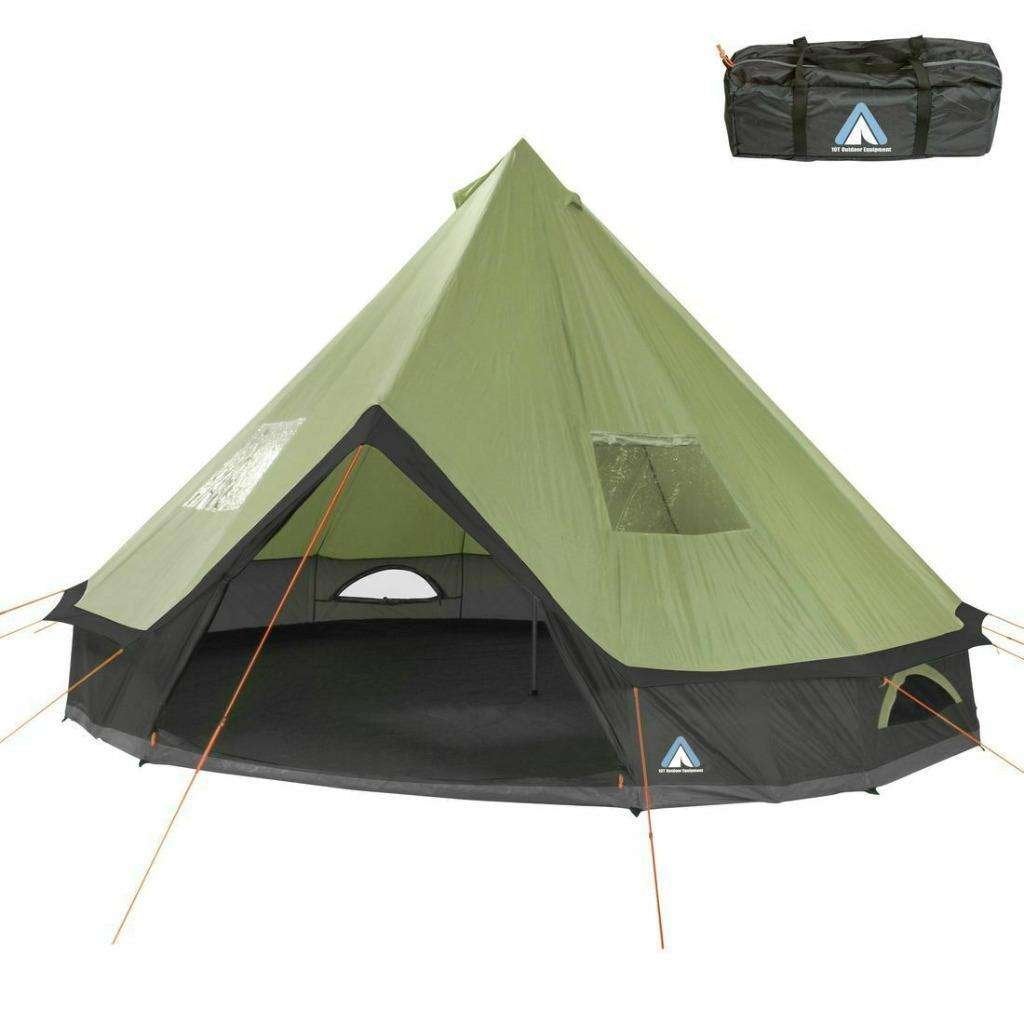 Zeer Grote 10-Persoons TiPi-Tent Inclusief Ingenaaide Bodem, Ophalen of Verzenden, Nieuw, Minder dan 5 meter, Paviljoen