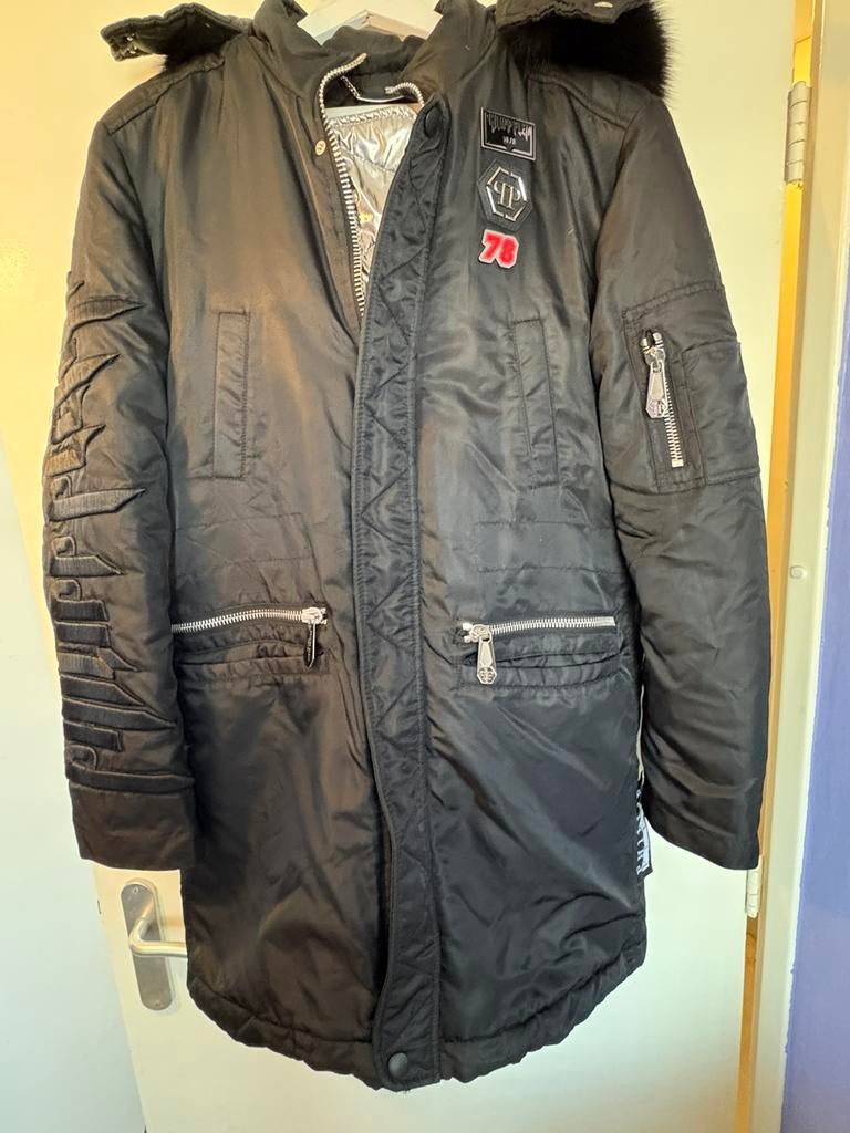 Philipp Plein Homme Lange Winterparka, Ophalen of Verzenden, Zo goed als nieuw, Zwart