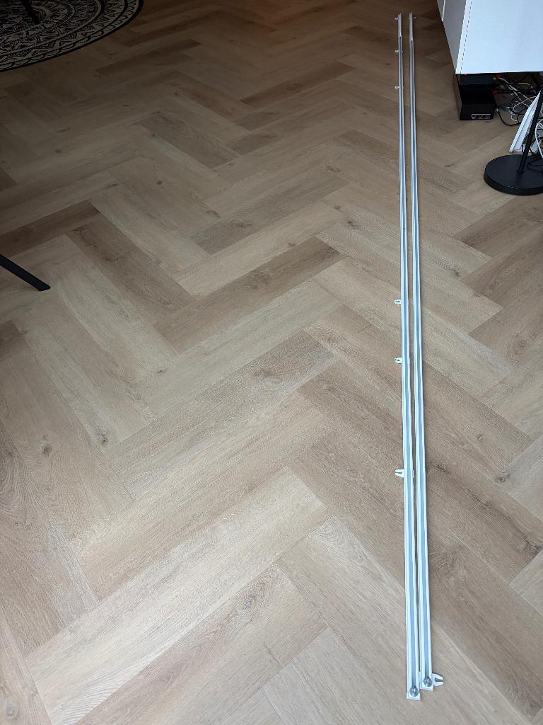 Gratis af te halen: gordijnrails 3,5m, Ophalen, Gebruikt, Wit, 200 cm of meer