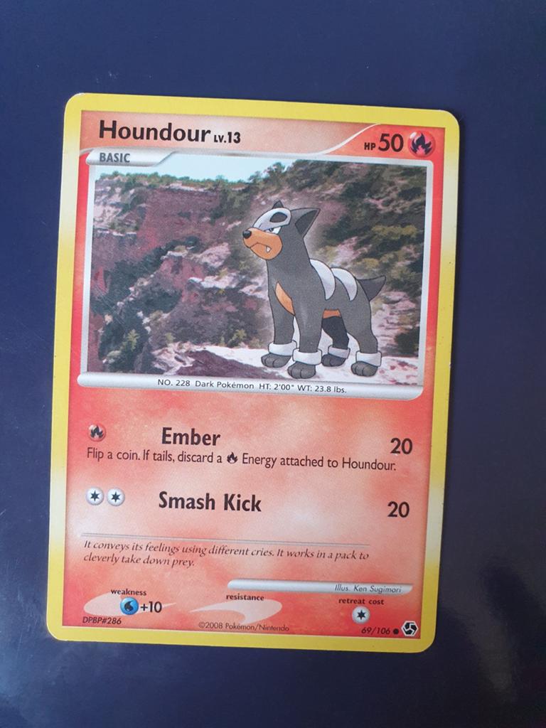 Pokémon Kaart Houndour LV.13 (2008) - Zeldzaam, Ophalen of Verzenden, Gebruikt, Losse kaart