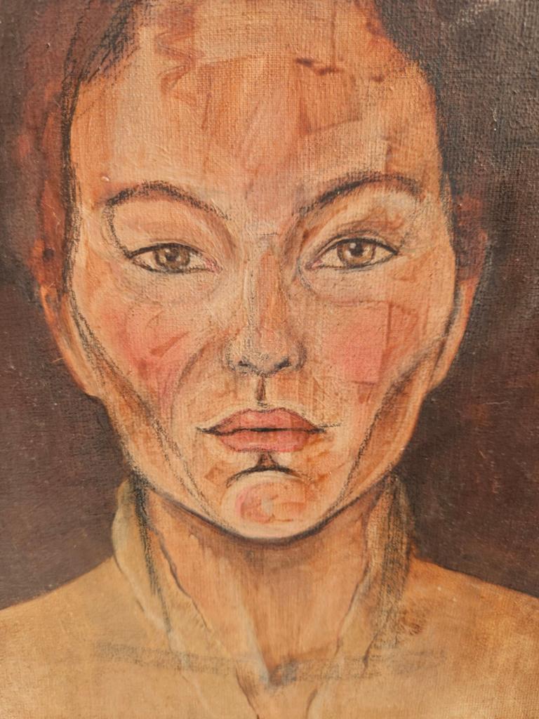 Intrigerend portret schilderij, ongesigneerd, Antiek en Kunst, Kunst | Schilderijen | Modern, Ophalen of Verzenden