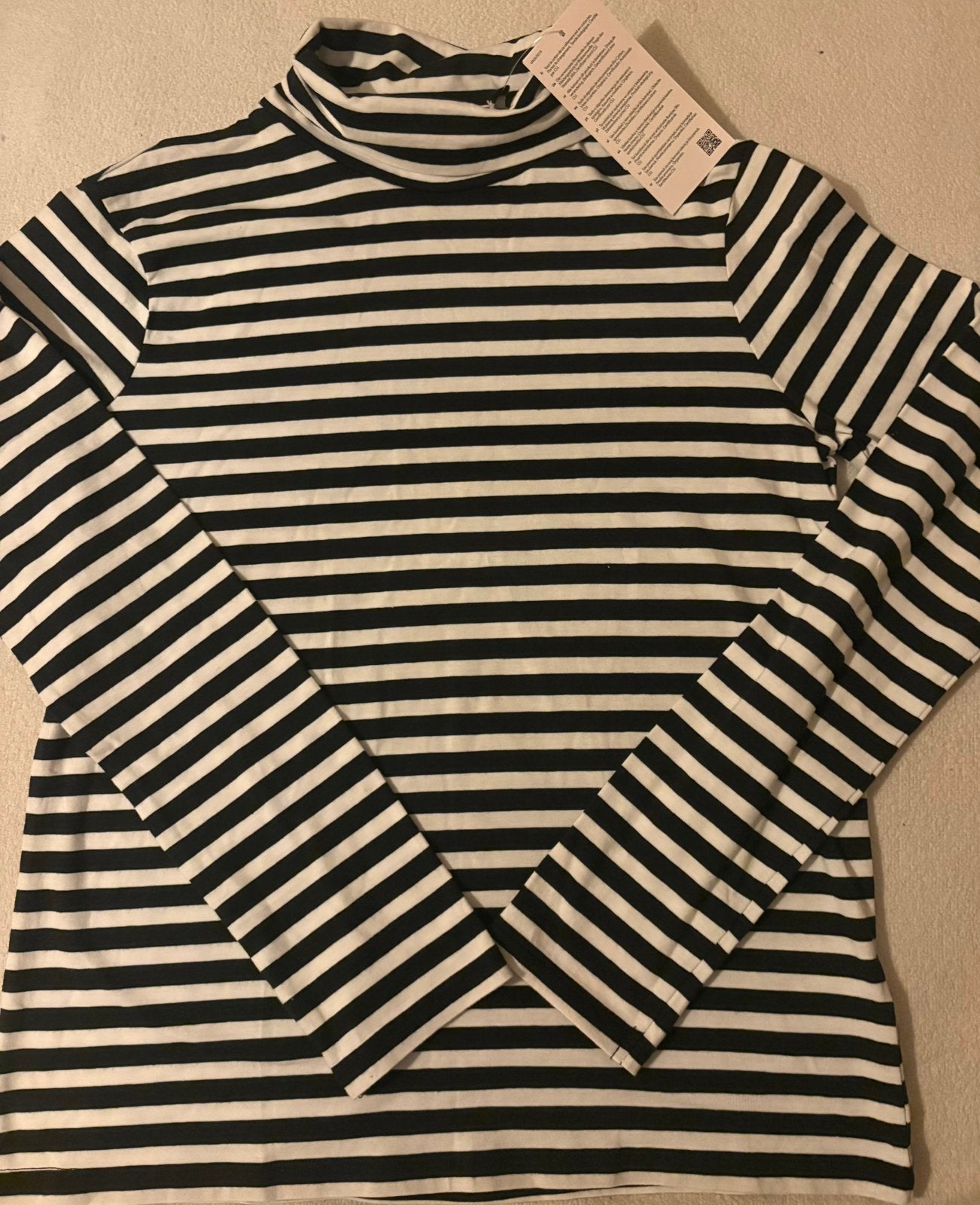 Nieuw - Zwart/wit gestreept coltruitje, maat 158/164, C&A, Ophalen of Verzenden, Nieuw, Meisje, Shirt of Longsleeve