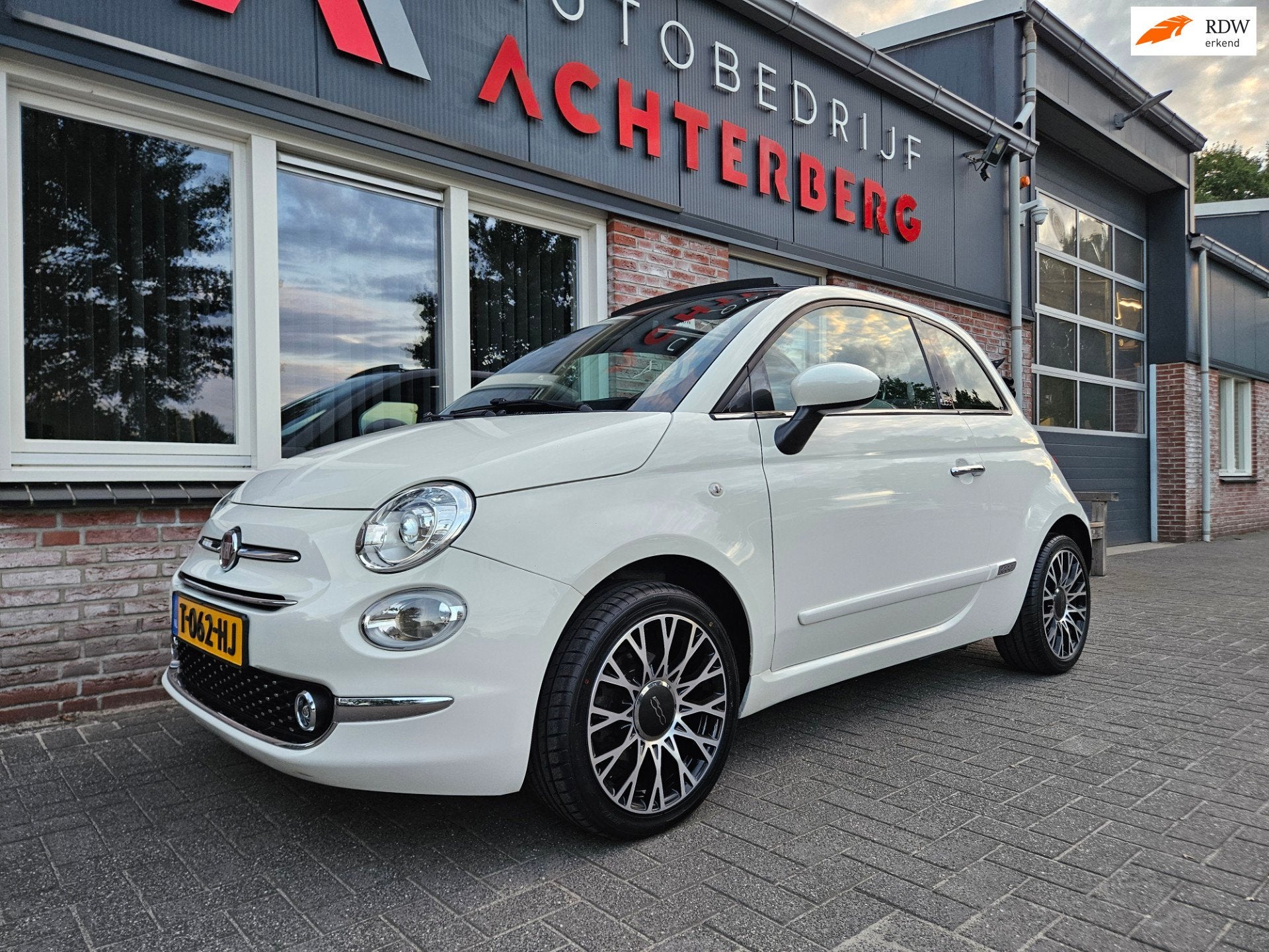 Fiat 500 1.2 Rockstar Cabrio! Automaat! Leuke/Nette Auto! Xe, 4 cilinders, Cabriolet, 4 stoelen, Wit