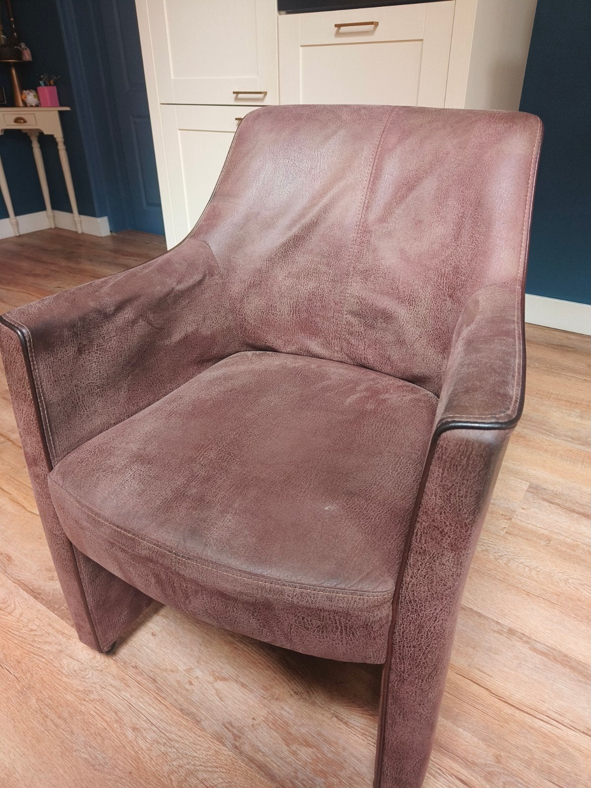 4 Comfortabele eetkamerstoelen op wieltjes - Bruin, Huis en Inrichting, Ophalen, Gebruikt, Bruin, Vier