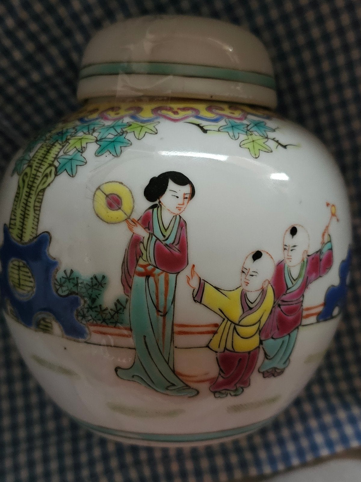 Antieke Chinese Gemberpot met Kinderen en Vrouwen, Ophalen of Verzenden