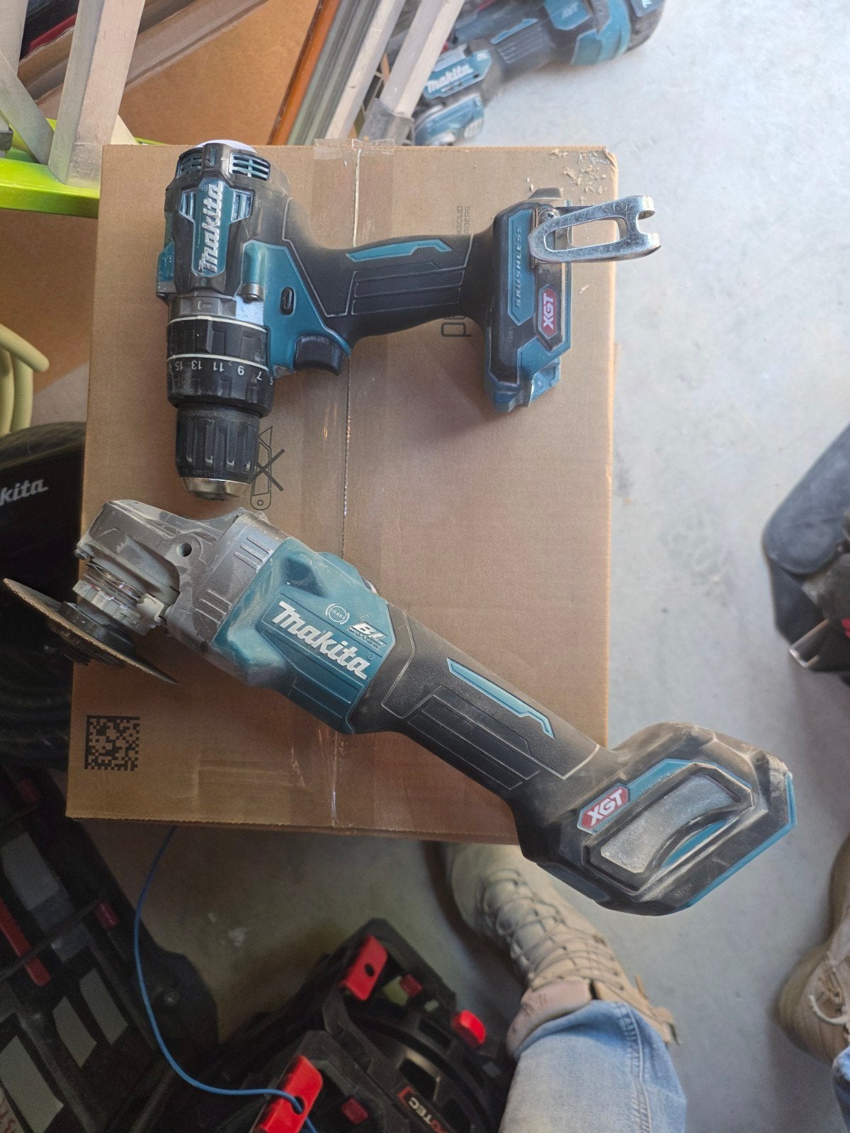 Makita XGT 40V Accu Boormachine en Haakse Slijper Set, Ophalen of Verzenden, Zo goed als nieuw, Boor- en Schroefmachine, Klopboormechanisme