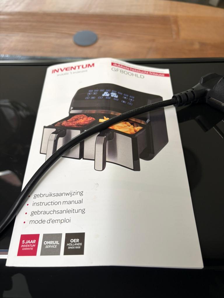 Inventum GF800HLD Dubbele Hetelucht Friteuse Airfryer, Witgoed en Apparatuur, Airfryers, Ophalen, Gebruikt, Airfryer, 1500 gram of meer
