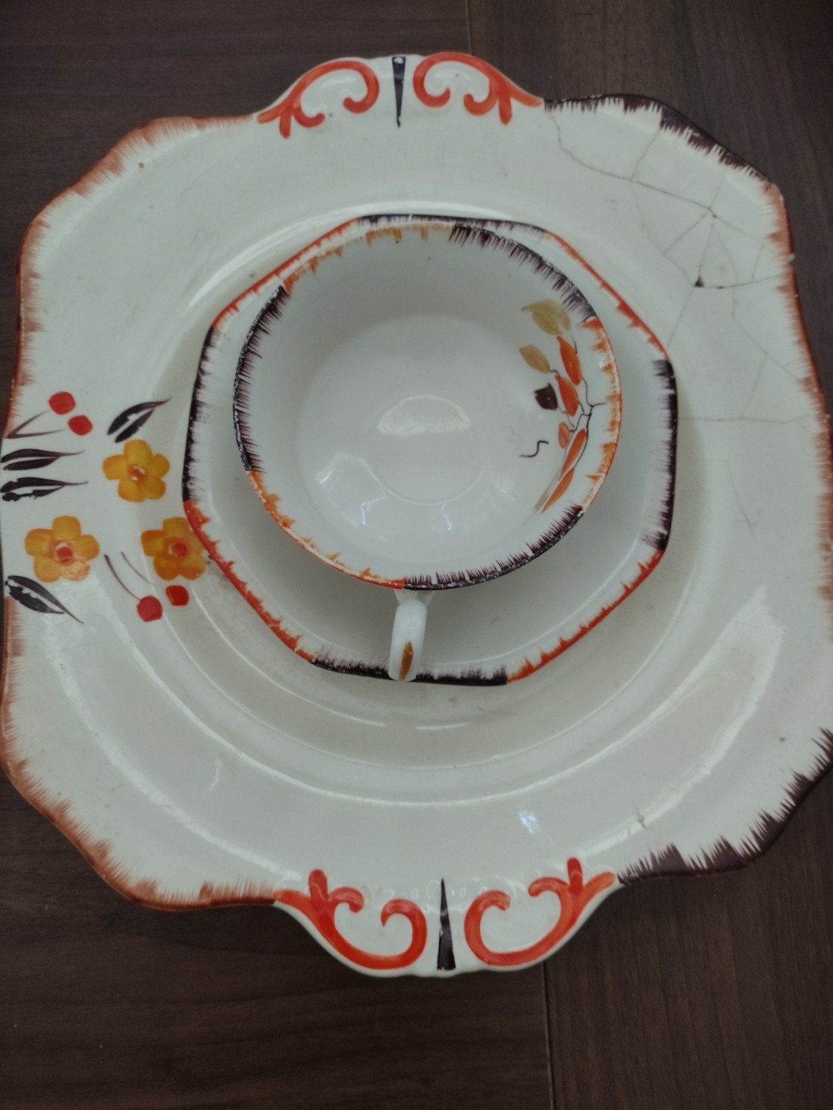 Antiek theeservies met borden - Solian Ware, Ophalen