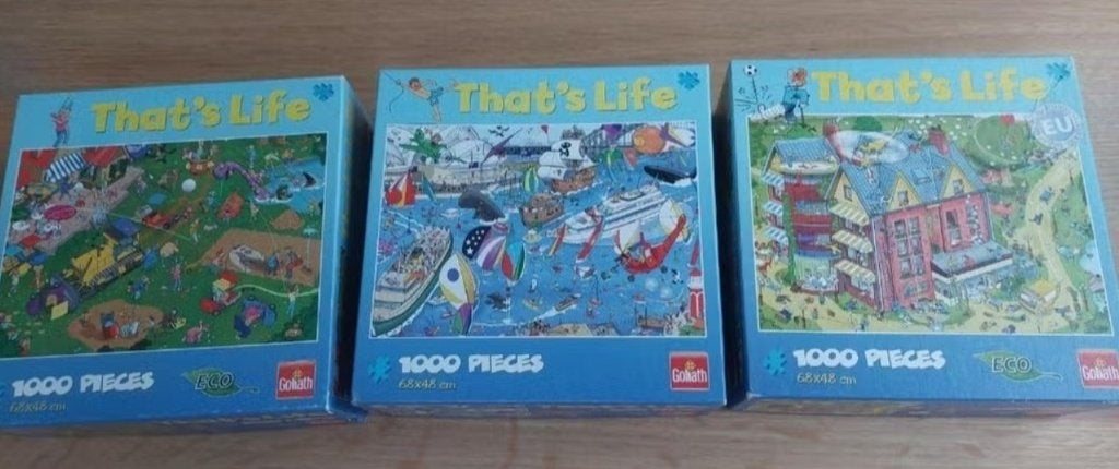 That's life puzzels, 3 verschillende, 2.50 per stuk, Ophalen of Verzenden, 500 t/m 1500 stukjes, Zo goed als nieuw, Legpuzzel