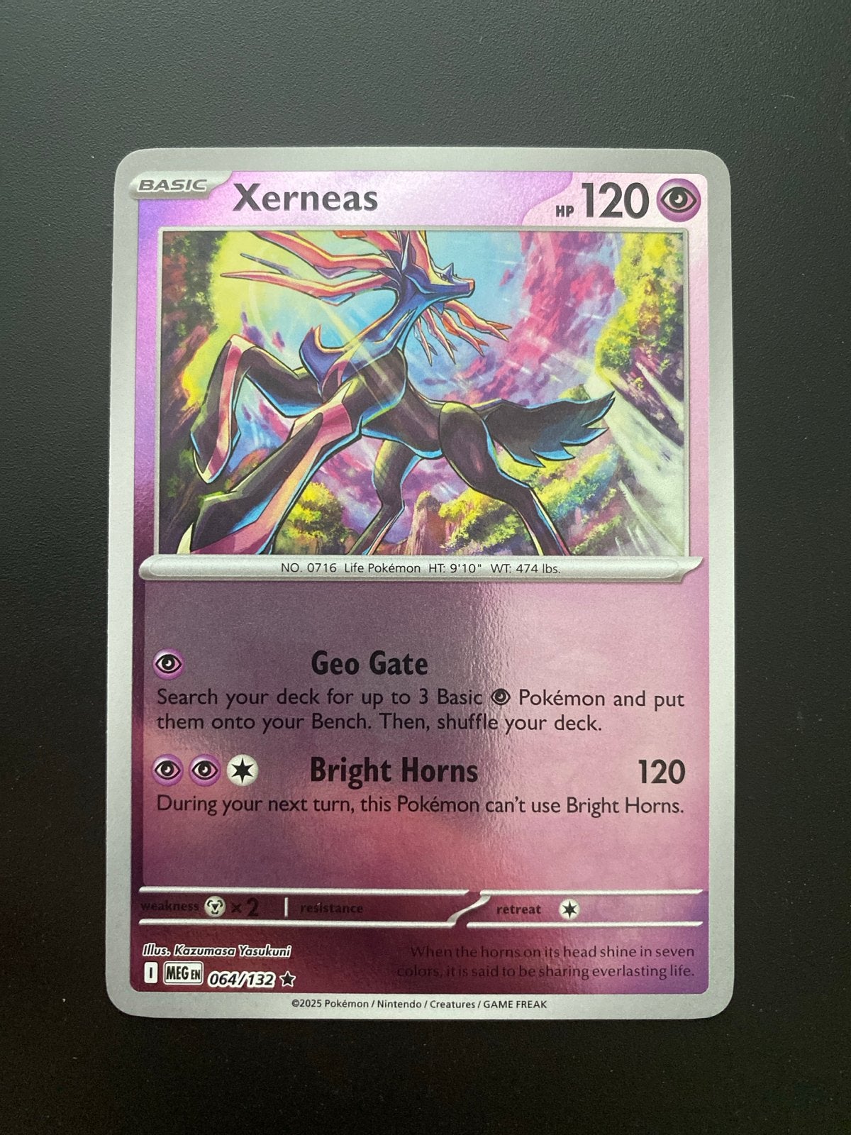Xerneas 064/132 Rare Reverse Holo Mega Evolution, Ophalen of Verzenden, Zo goed als nieuw, Losse kaart, Foil