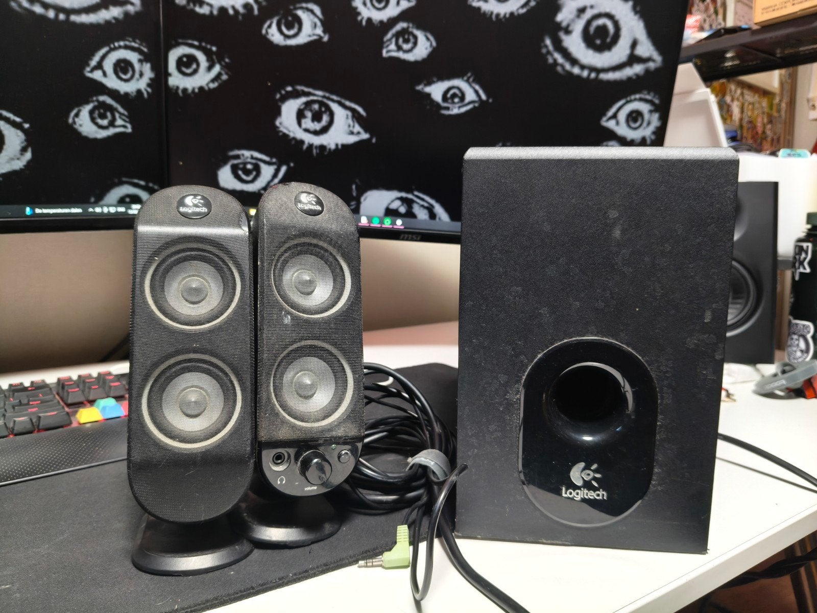 Logitech X-230 2.1 pc speakers met subwoofer, Ophalen, Gebruikt, Audiokanaal 2.1, Logitech