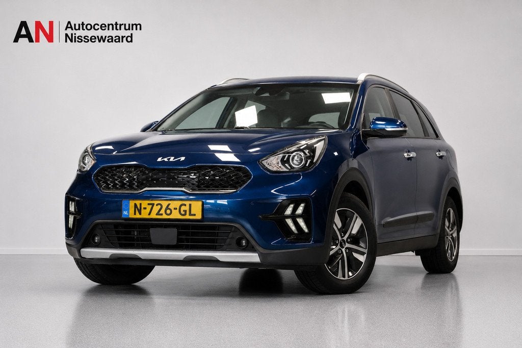 Kia Niro 1.6 GDi Hybrid DynamicLine |Carplay|Virtual|Trekhaa, Auto's, Kia, Gebruikt, Blauw, Leder en Stof, Origineel Nederlands