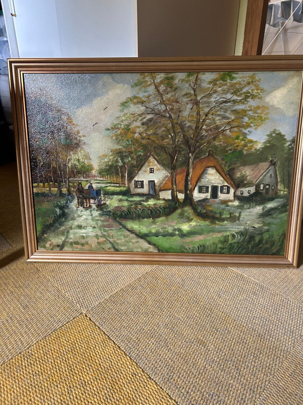 Schilderij groot oud, Ophalen, Overige stijlen, Doek, Olieverf