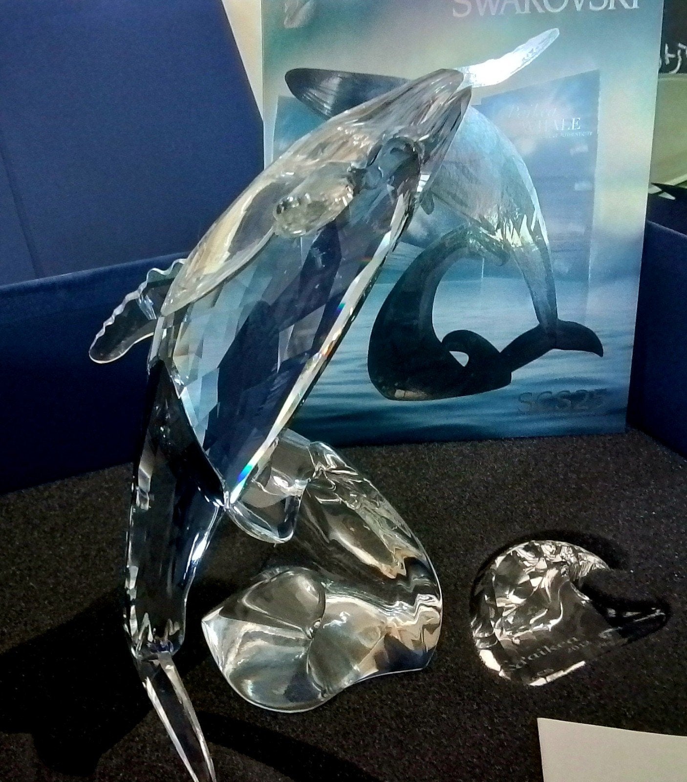 Swarovski  , Pakea walvis  ,  blue whale , golf, Ophalen of Verzenden, Zo goed als nieuw, Figuurtje