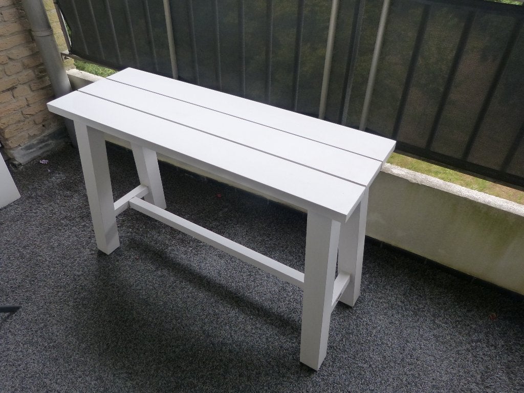 Aluminium  Balkon / Bijzet tafel Wit, Bijzettafel, Aluminium, Zo goed als nieuw, Tuinset