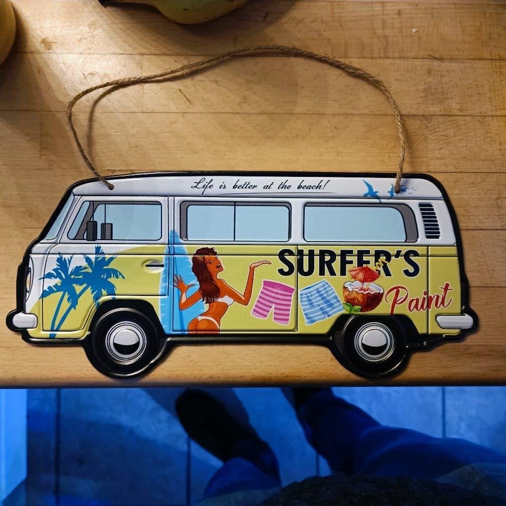 metalen wand deco plaat vw volkswagen bus look, Ophalen of Verzenden, Nieuw, Metaal, Decoratieobject