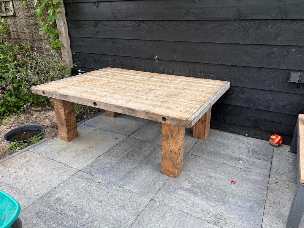 Steenschot tuintafel hardhout, Tuin en Terras, Ophalen of Verzenden, Nieuw, Rechthoekig, Hout
