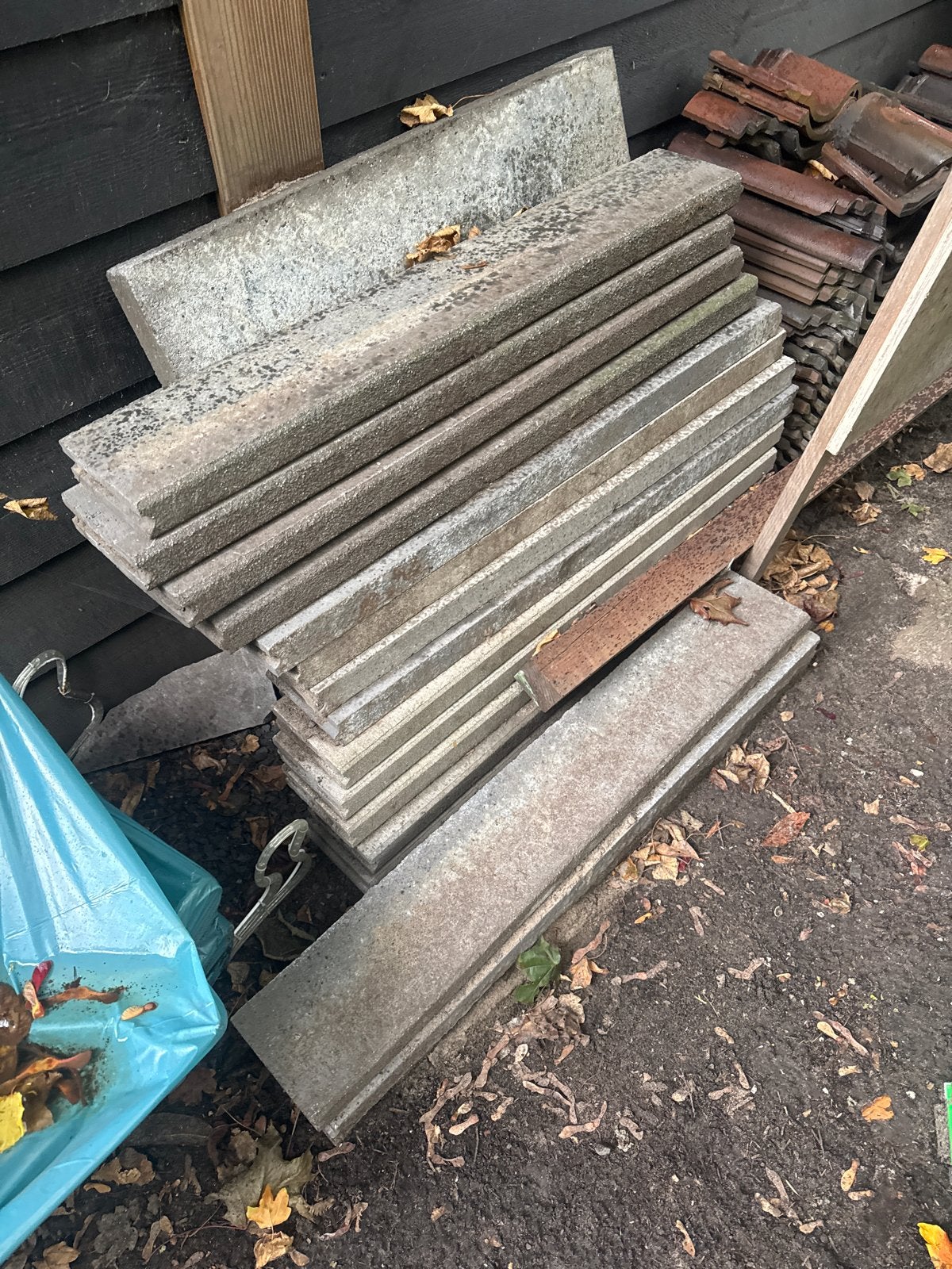 Gebruikte betonnen bandjes, Tuin en Terras, Ophalen, Gebruikt, 5 tot 10 m², Beton