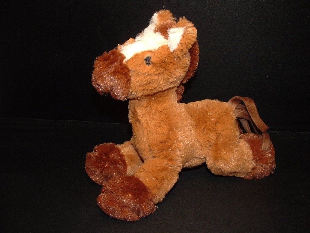 HAPPY HORSE PAARD PLUCHE WOLLIG LICHTBRUIN MET PLUC, Kinderen en Baby's, Speelgoed | Knuffels en Pluche, Ophalen of Verzenden