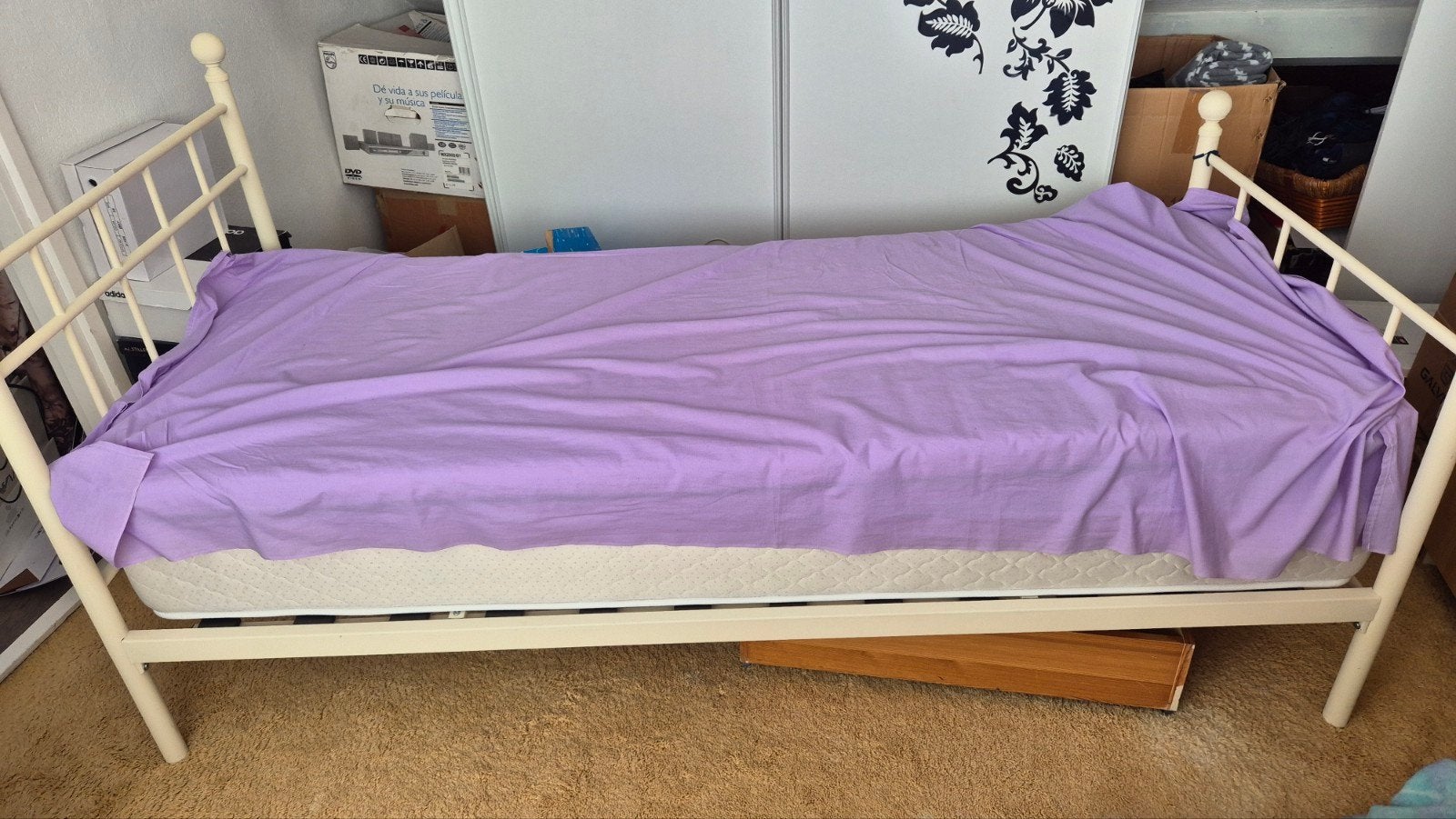 Gratis eenpersoonsbed (exclusief matras), Gebruikt, 90 cm, Eenpersoons, Wit