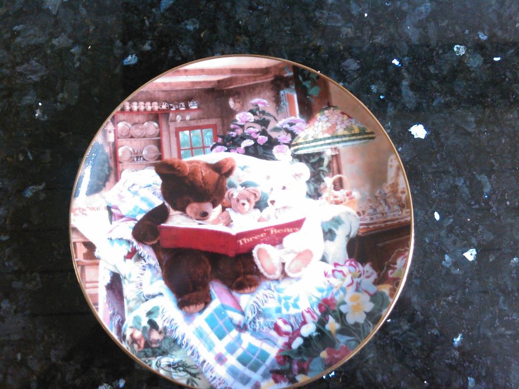 Franklin mint bord story time for teddies., Ophalen, Meerkleurig, Nieuw, Steen/keramiek
