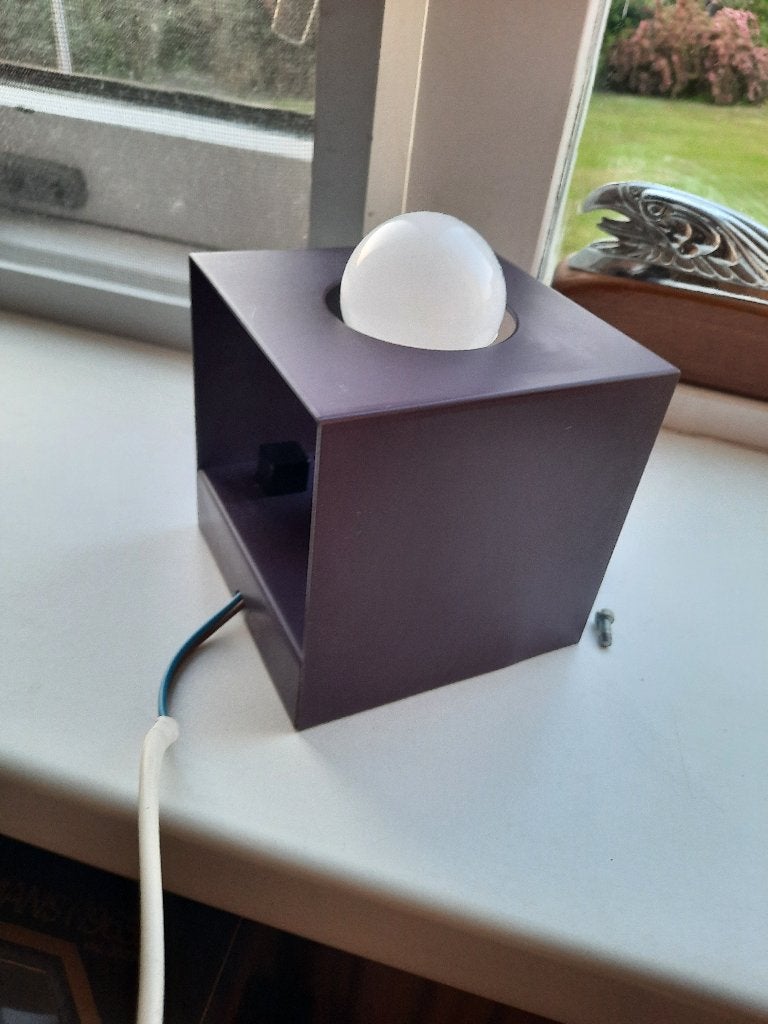 retro philiphs 70er kubus cube lamp paars / purple, Ophalen of Verzenden, Gebruikt, Metaal, Retro