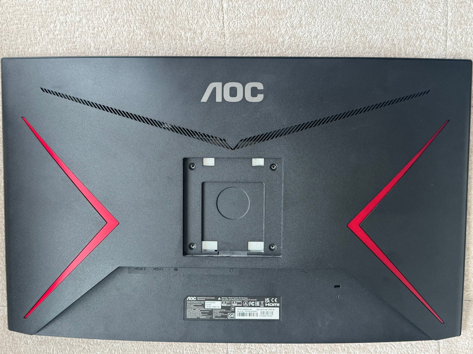AOC C27G2ZE Curved Gaming Monitor 240Hz Full HD, Computers en Software, Monitoren, Gebruikt, Curved, Full HD, 201 Hz of meer