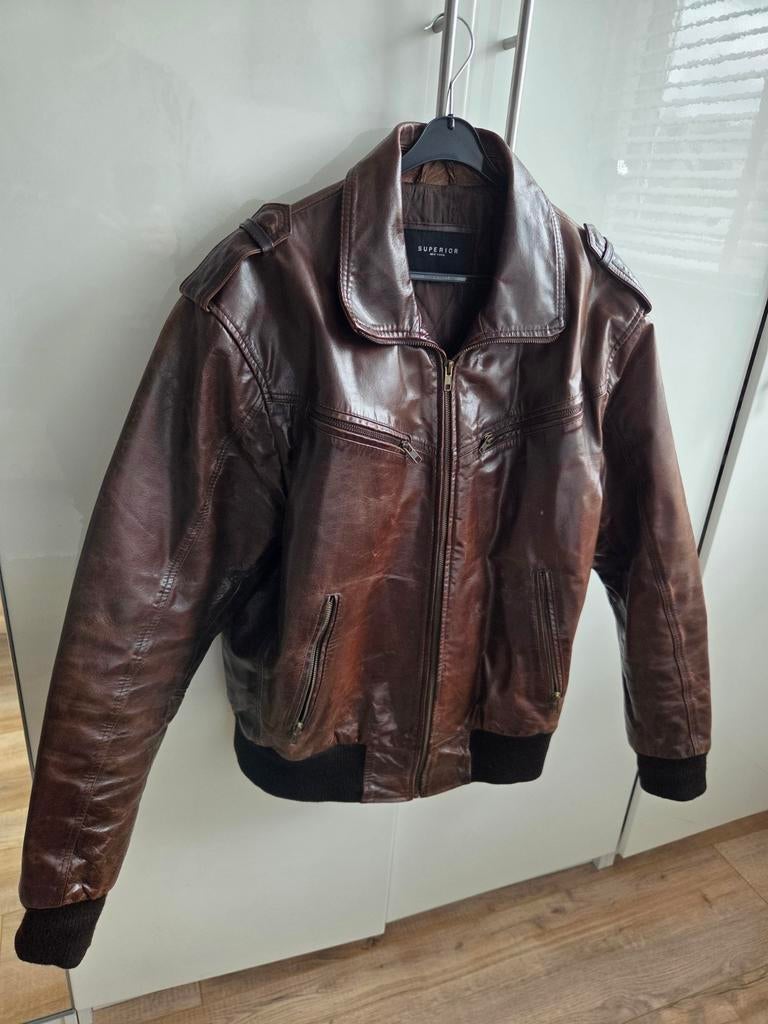 Heren Leren Jas - Superior New York - Bruin, Bruin, Maat 56/58 (XL), Ophalen of Verzenden, Superior New York