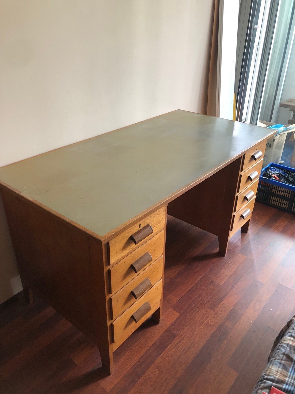 Vintage houten bureau jaren '60/'70 - Gispen-stijl, Ophalen, Gebruikt, Gispen, Overige typen