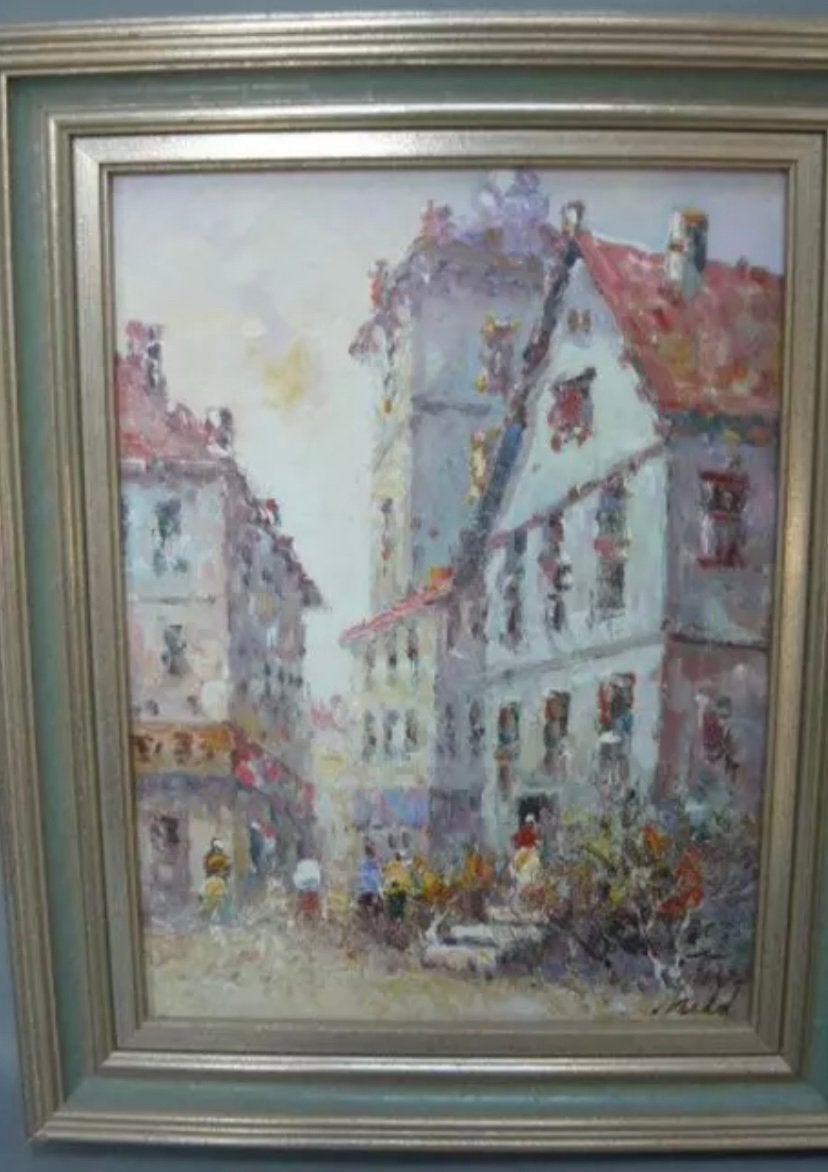 Mooi expressionistisch  olieverf Ergens  in Parijs Paris, Verzenden