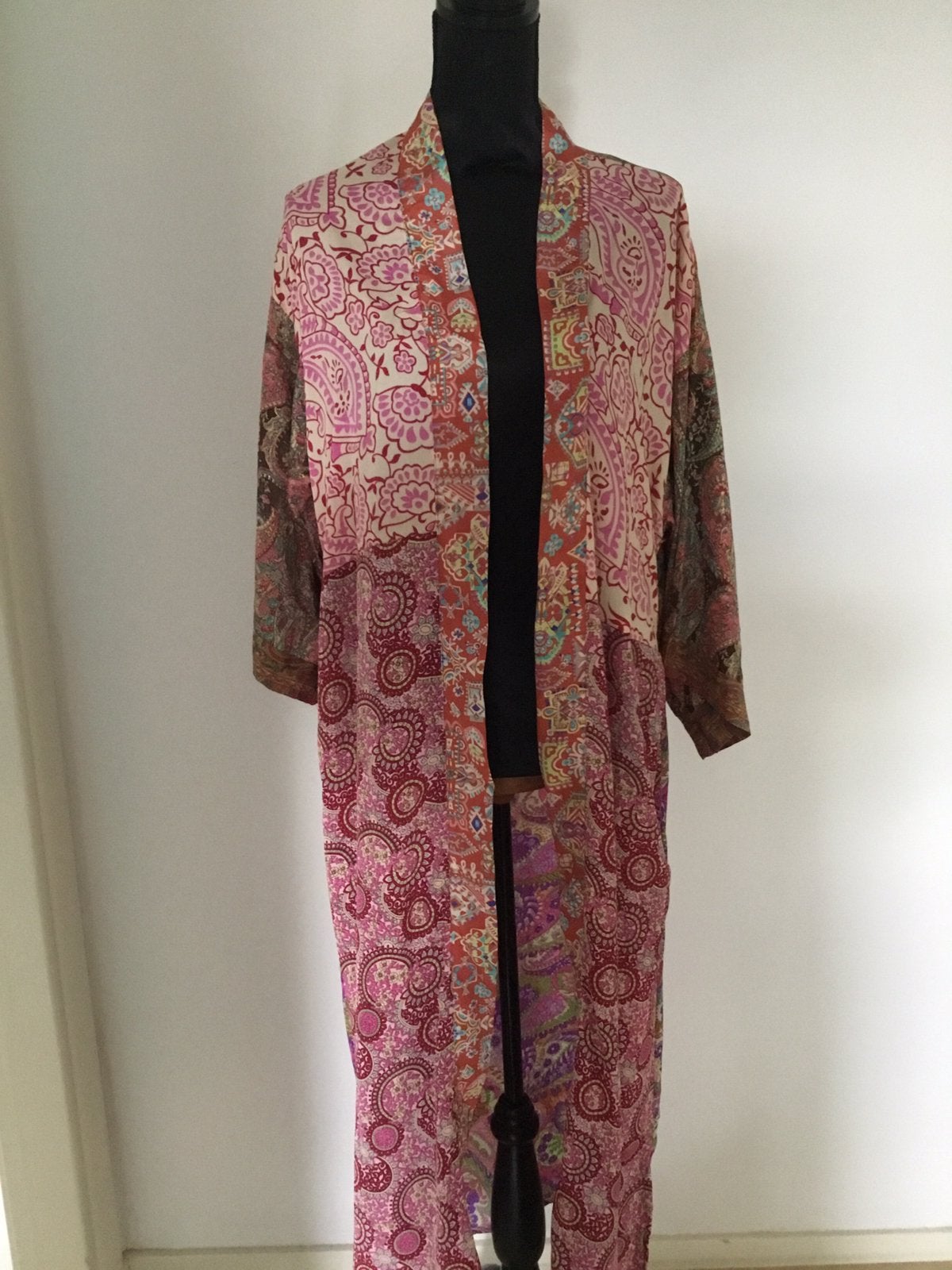 Boho kimono prachtige kleuren one size, Verzenden, Zo goed als nieuw, Maat 42/44 (L), Onder de knie