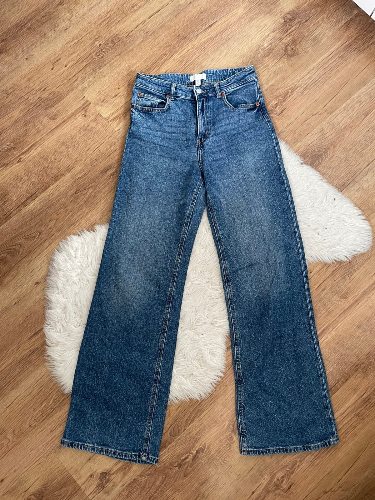 Wijde broek maat M h&m blauw, Maat 38/40 (M), Blauw, Ophalen of Verzenden, Zo goed als nieuw