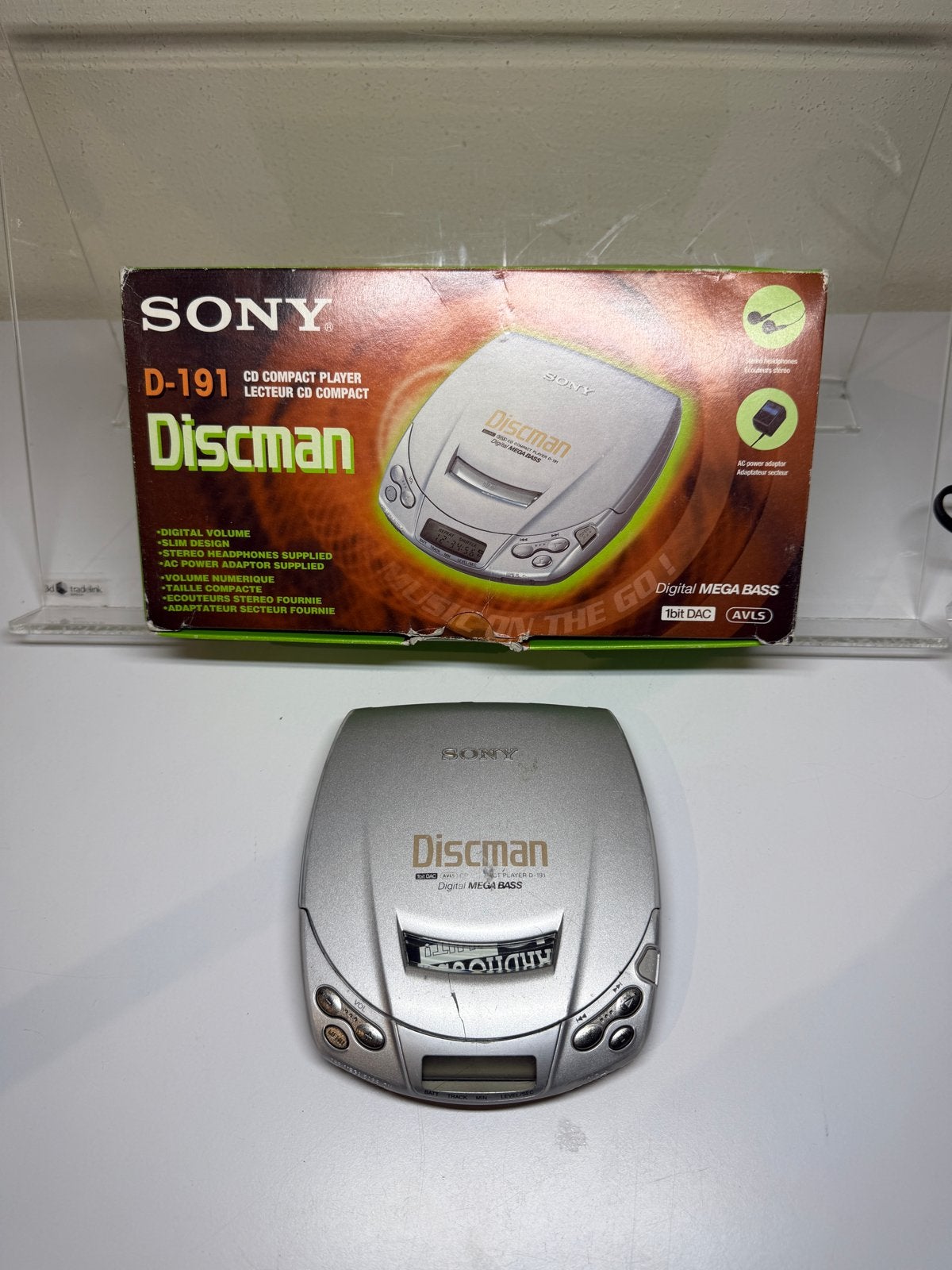 Sony Discman D-191 CD-speler met Digital Mega Bass, Audio, Tv en Foto, Ophalen of Verzenden, Discman
